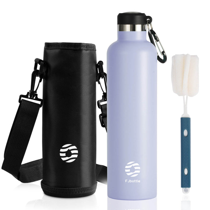 1000ml Thermoskanne Trinkflasche Edelstahl mit Karabiner, Kohlensäure geeignet Wasserflasche