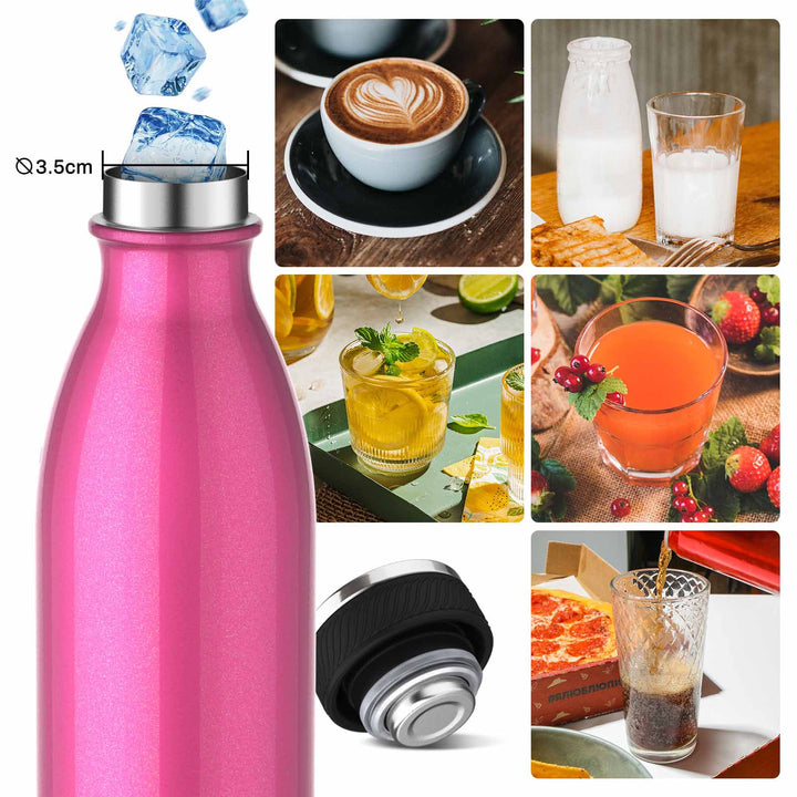 1000ml Thermos Flask Stainless Steel Drinking Bottle, Black 