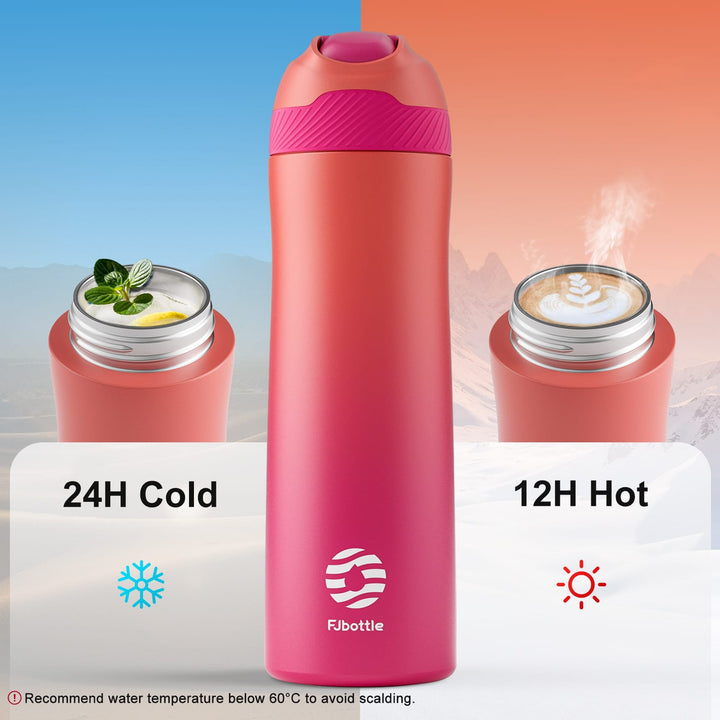 550ml Sports Water Bottle Stainless Steel with Straw, Pink &amp; Blue